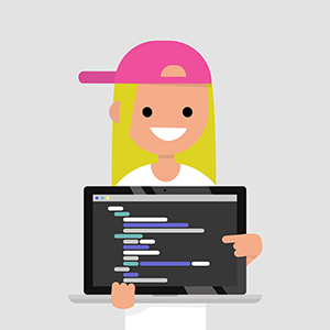 adolescent displaying on-screen resources